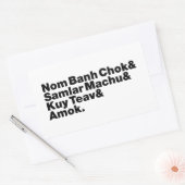 カンボジア/クメール通り食 長方形シール (封筒)