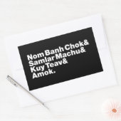 カンボジア/クメール通り食 長方形シール (封筒)