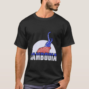 カンボジア・クメール・アンコール・ワット国旗の寺エル Tシャツ