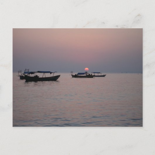 カンボジア・シアヌークビルの夕日 ポストカード (正面)