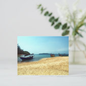 カンボジア，トロピカルアイランドビーチにボート ポストカード (スタンド正面)