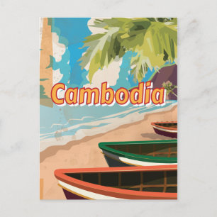 カンボジア ビンテージ 旅行ポスター ポストカード