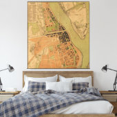カンボジア、プノンペンの地図（1920年頃） キャンバスプリント (インサイチュ (寝室))