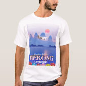 カンボジア メコン川 バケーション ポスター Tシャツ (正面)