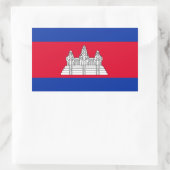 カンボジア*国旗のステッカー 長方形シール (バッグ)