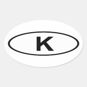 カンボジア「K」 楕円形シール