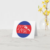 カンボジアKoprey Cambodian動物国旗 カード (黄色い花)