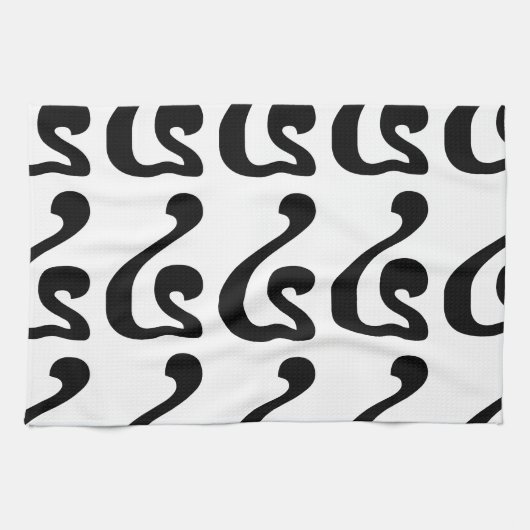 カンボジアNumber 4 / 4 / ៤ (Buen) Khmerスクリプト キッチンタオル (横)