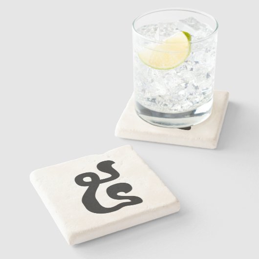 カンボジアNumber 5 / 5 / ៥ (Pram)クメールの脚本 ストーンコースター (横)