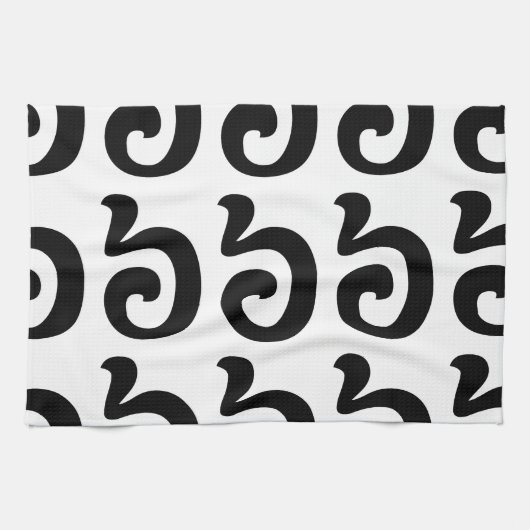 カンボジアNumber 6 / 6 / ៦ (Pram Muj)クəメール キッチンタオル (横)