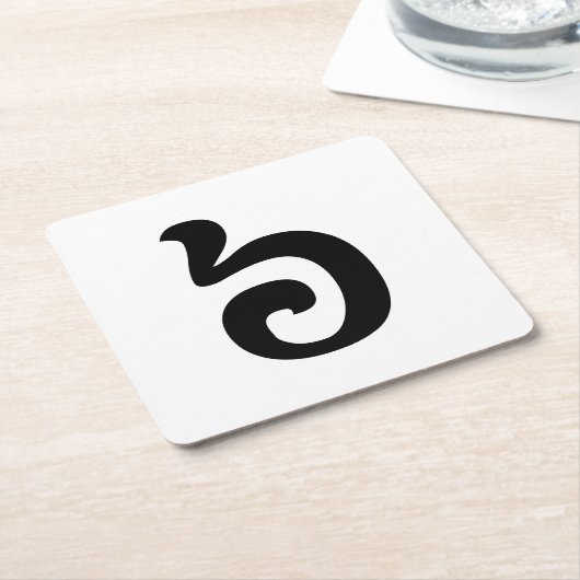 カンボジアNumber 6 / 6 / ៦ (Pram Muj)クəメール スクエアペーパーコースター (アングル)