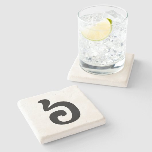 カンボジアNumber 6 / 6 / ៦ (Pram Muj)クəメール ストーンコースター (横)