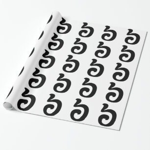 カンボジアNumber 6 / 6 / ៦ (Pram Muj)クəメール ラッピングペーパー