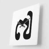 カンボジアNumber 7 / ៧ 7 / (Pram Pi)クメール スクエア壁時計 (傾斜)