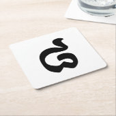 カンボジアNumber 8 / 8 / ៨ (Pram Bei)クメール スクエアペーパーコースター (アングル)