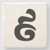 カンボジアNumber 9 / 9 / ៩ (Pram Buen)クメール ストーンコースター (正面)