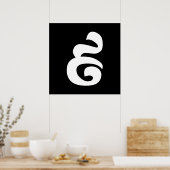 カンボジアNumber 9 / 9 / ៩ (Pram Buen)クメール ポスター (キッチン)