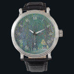 カンマー公園の遊歩道（Gustav Klimt） 腕時計<br><div class="desc">カンマー公園の遊歩道（1912）（Gustav Klimt）は、ビクトリア時代の美術品のシンボリズム絵画である。美しい春の庭園に囲まれた長い木並みの通りの先端に位置する城の外観を描いている。
シュロス・カンマーは、オーストリア上部にあるアッターゼー湖の水に囲まれた城で、クリムトの多くの絵画の題材となっている。
画家について：
グスタフ・クリムト（1862-1918）は、オーストリアのシンボリズム画家で、ウィーンのアール・ヌーボー運動の最も著名なメンバーの一人である。</div>