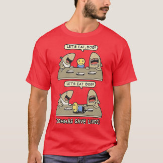 カンマ句読点サメ 英語を食べよう 面白い英文法 Tシャツ