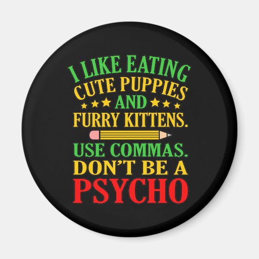 カンマ英語先生教え生徒 マグネット (正面)