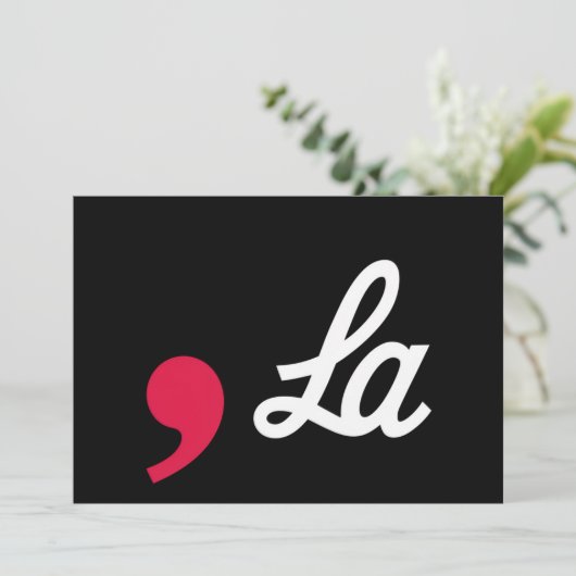 カンマ・ラおもしろい句読点Kamala Harris 招待状 (スタンド正面)