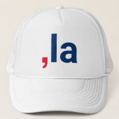 カンマ・ラ・カマラおもしろい発音赤白青 キャップ (正面)