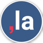 カンマ・ラ・カマラおもしろい発音赤白青 シール (正面)