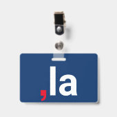 カンマ・ラ・カマラおもしろい発音赤白青 バッジ (正面 （クリップ付）)