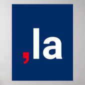 カンマ・ラ・カマラおもしろい発音赤白青 ポスター (正面)