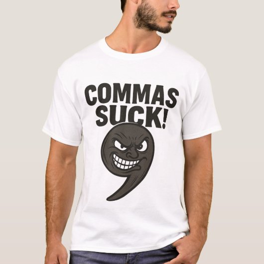 カンマ、編集、編集者、書籍 Tシャツ (正面)