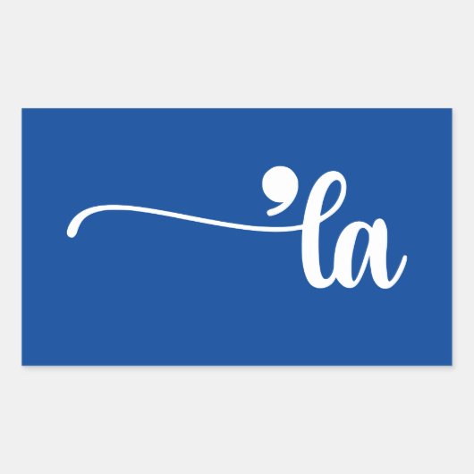 カンマLa | カマラハリスブルー 長方形シール (正面)