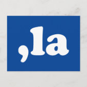 カンマLa kamala発音タイポグラフィ青 ポストカード (正面)