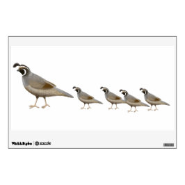 カンムリウズラ家族の壁のデカール