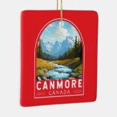 カンモアカナダトラベルアートヴィンテージ セラミックオーナメント (右)