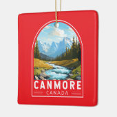 カンモアカナダトラベルアートヴィンテージ セラミックオーナメント (左)