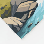 カンモアカナダトラベルアートヴィンテージ フリースブランケット (角)