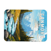 カンモアカナダトラベルアートヴィンテージ マグネット (横)