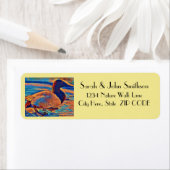 カンヴァスバックダック芸術的差出人住所ラベル ラベル (インサイチュ)