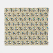 カンヴァスバック、マラード、ウッドダック飛んでいる フリースブランケット (正面(横))