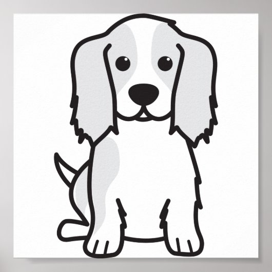 カヴァリアキングチャールズスパニエル犬ドッグカートゥー ポスター (正面)