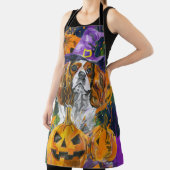 カヴァリアキングドッグハロウィーン魔女とカボチャ エプロン (インサイチュ)