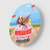 カヴァリアキングドッグバレンタインデートラックハート ラージ壁時計 (傾斜)