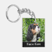 カヴァリエキパーソナライズされたングチャールズスパニエル犬ドッグ キーホルダー (正面左)