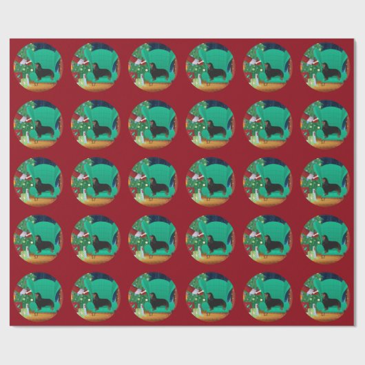 カヴァリエキングチャールズスパニエル犬サンタズギフト ラッピングペーパー (フラット)