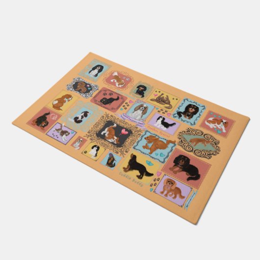 カヴァリエキングチャールズスパニエル犬ドアマット ドアマット (アングル)