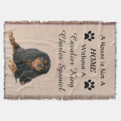 カヴァリエキングチャールズスパニエル犬ドッグ スローブランケット (正面)