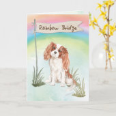 カヴァリエキングチャールズスパニエル犬ペット悔やみや弔慰 カード (黄色い花)