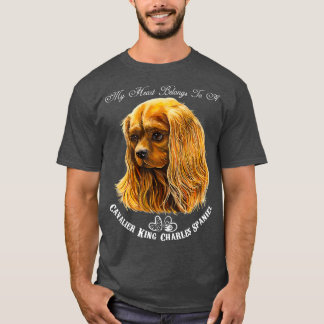 カヴァリエキングチャールズスパニエル犬ルビー Tシャツ