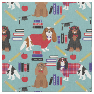 カヴァリエキングチャールズスパニエル犬先生学校 ファブリック