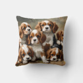 カヴァリエスパニエル犬の子犬たちはカワイイだけだった クッション (裏面)